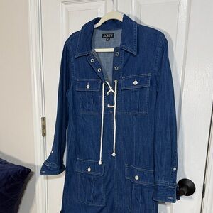 J. Crew Indigo Denim dress with Drawstring